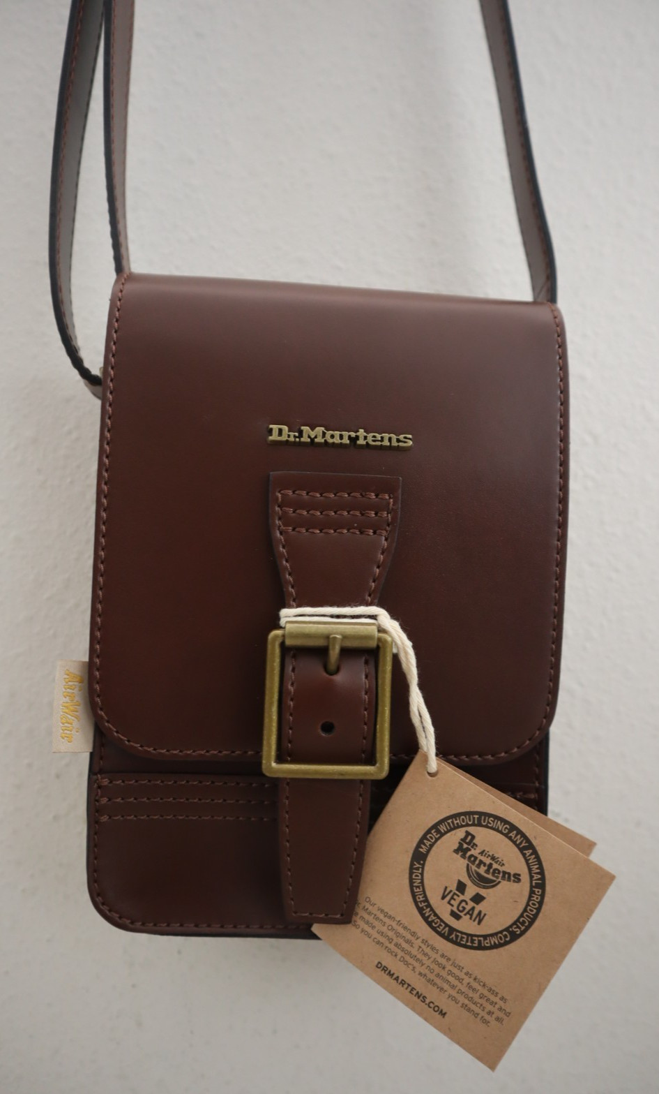 Dr Martens Brown Vegan Leather Reporter Norfolk Flat Shoulder/Crossbody Bag