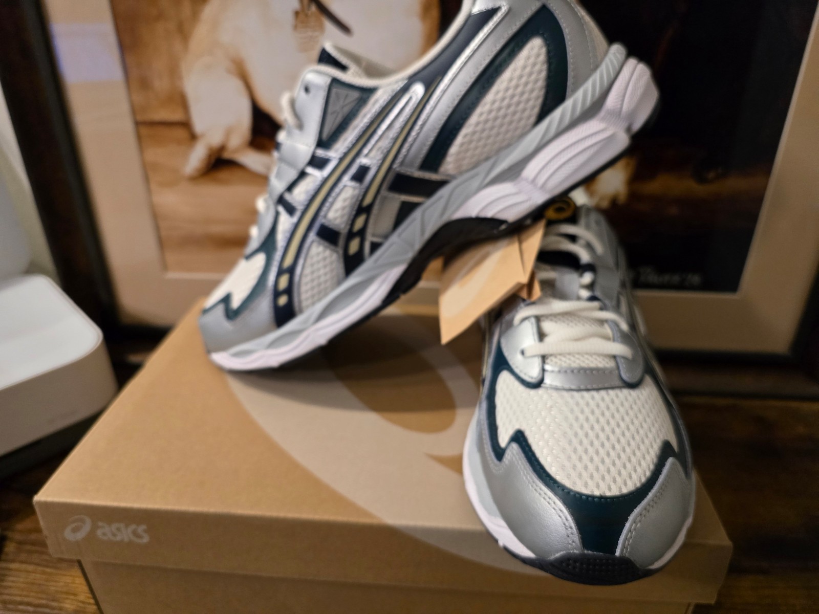 Asics GEL-NYC 2055 Sneakers Cream/Midnight Mens Sz 10 US 1203A542-102 Shoes NEW