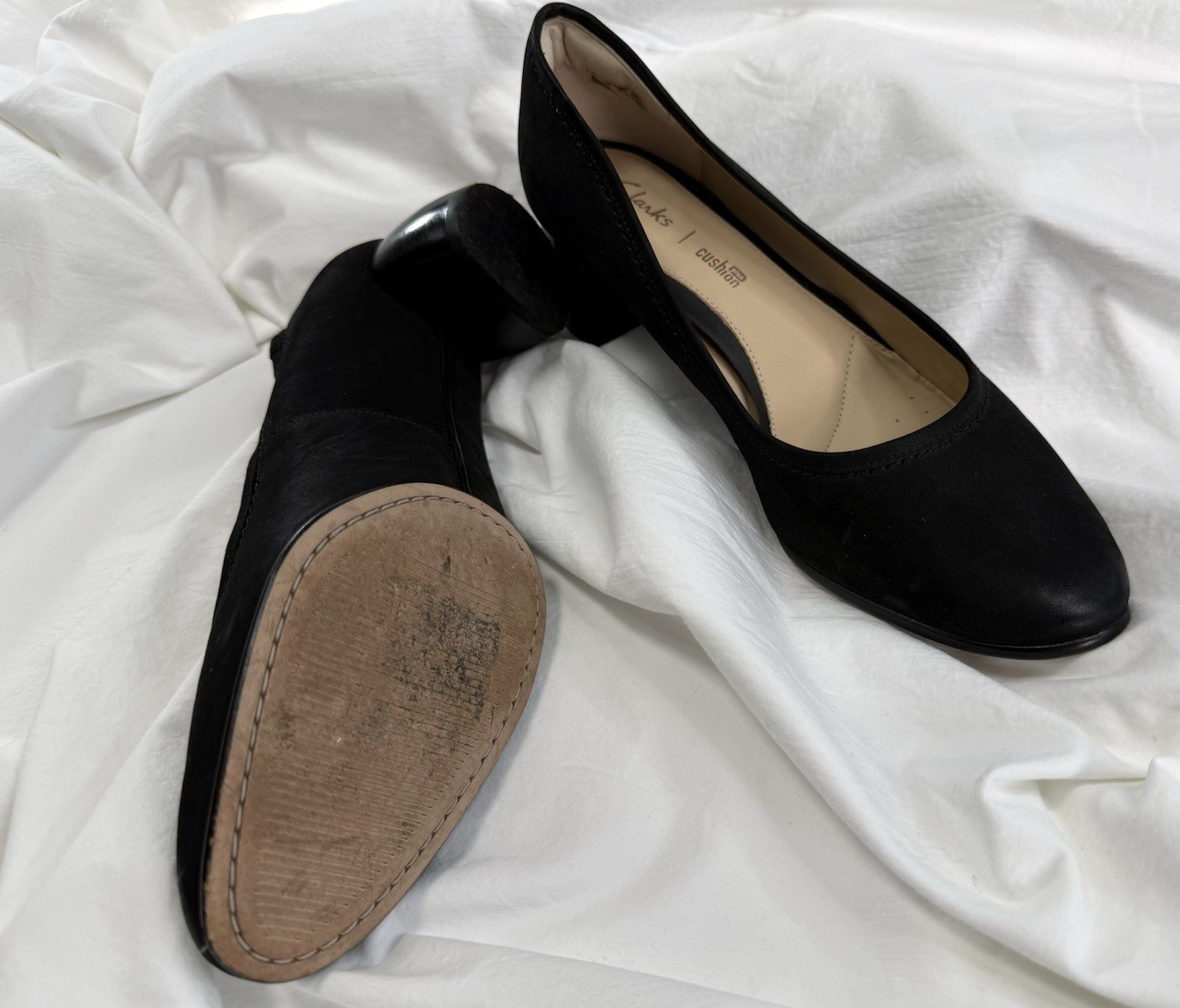 Clarks Plus Cushion Women Black Pumps SZ 8.5