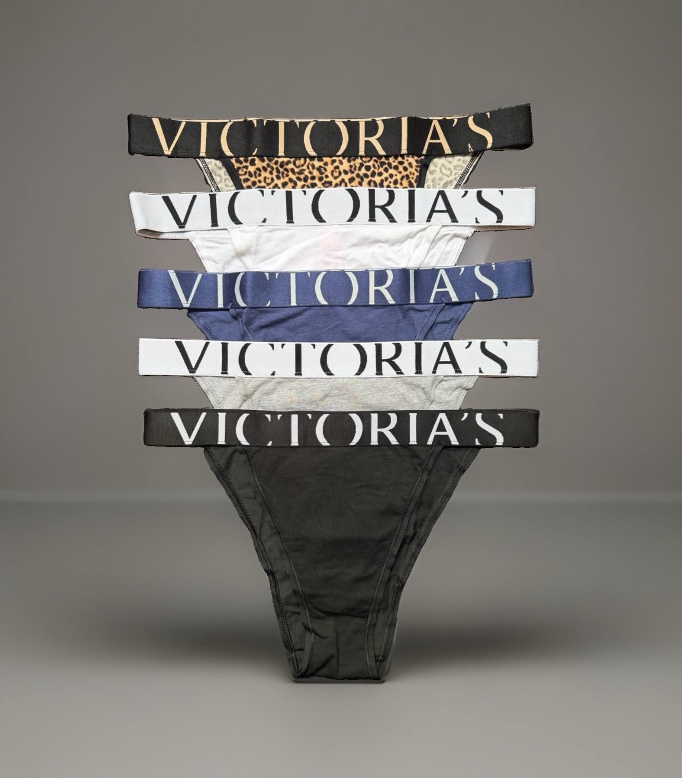 5 Pack Victoria’s Secret sz M Exploded Logo Cotton Brief Panty Bundle Lot Set