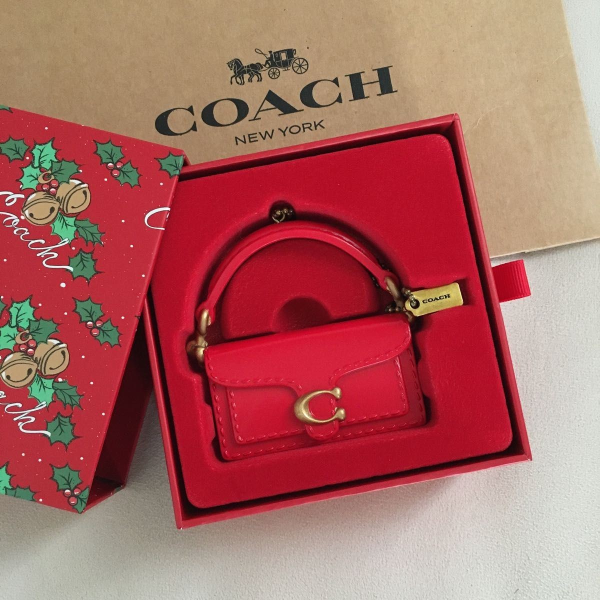 COACH bag Christmas Width 7.1cm x Height 7.7cm x Depth 2.3cm