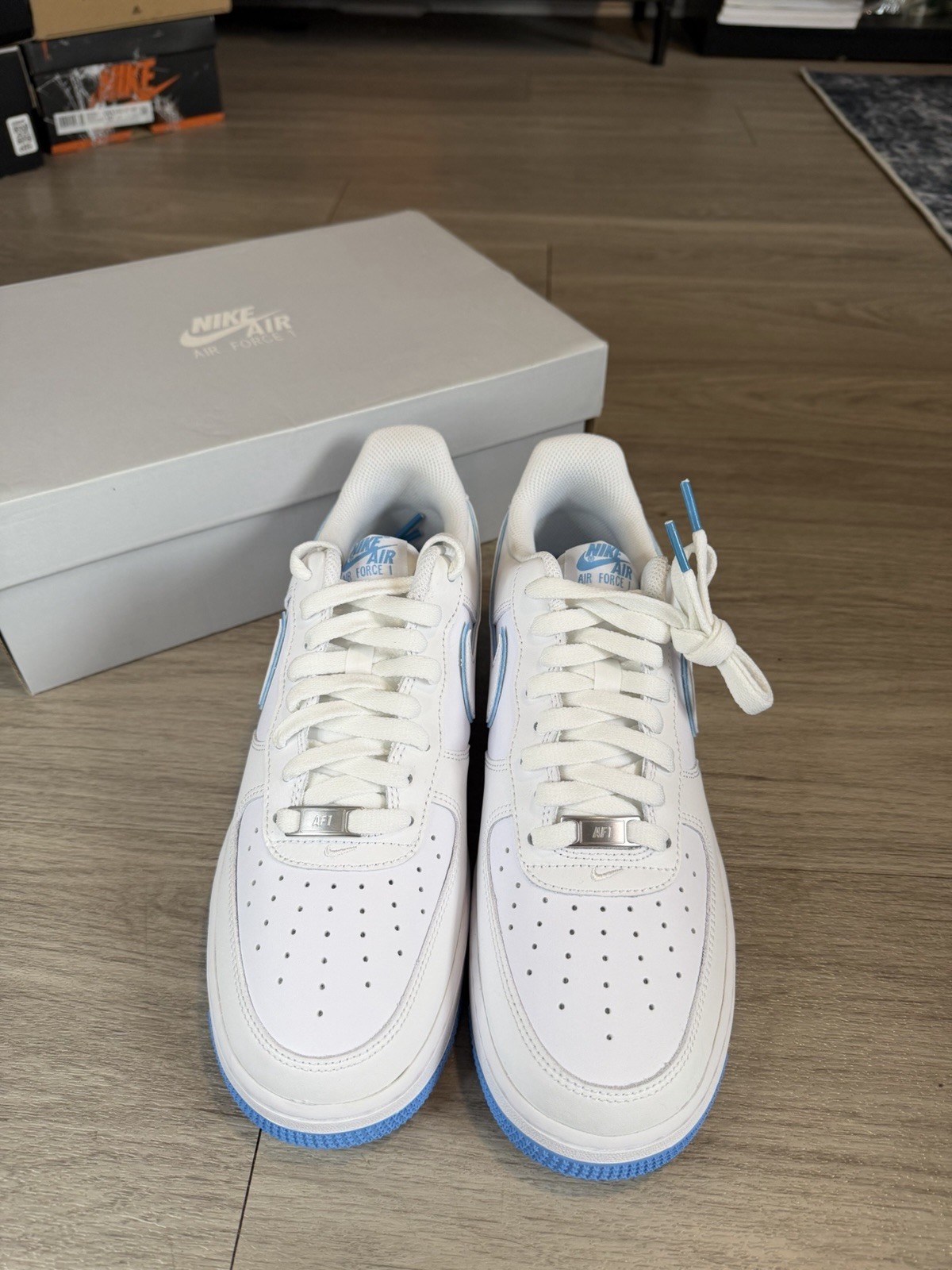Nike Air Force 1 ’07 Shoes ‘White/University Blue’ DV0788-101 Size 9.5 MENS NEW