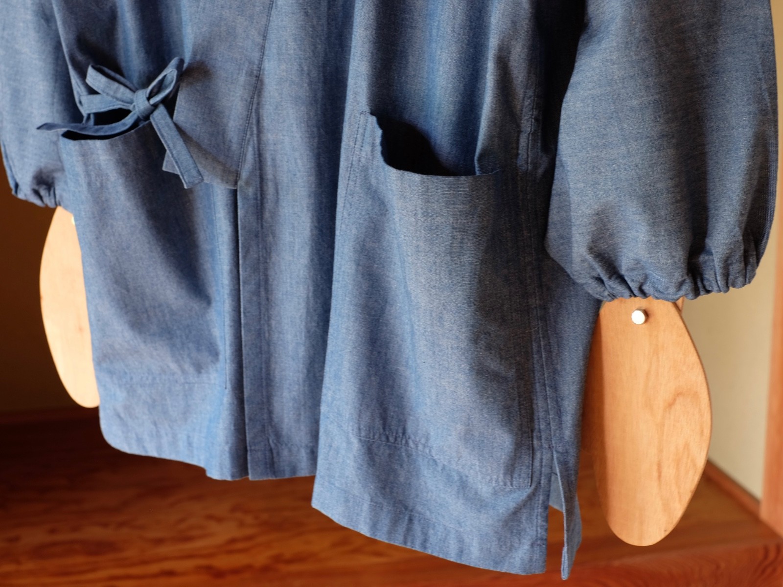 Japanese Samue Top L Blue Cotton Dungaree Workwear Smock Handmade