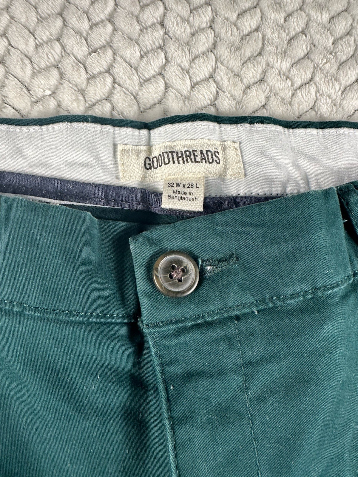 Good threads Men’s Green Chinos Slim Fit Pants Size 32×28