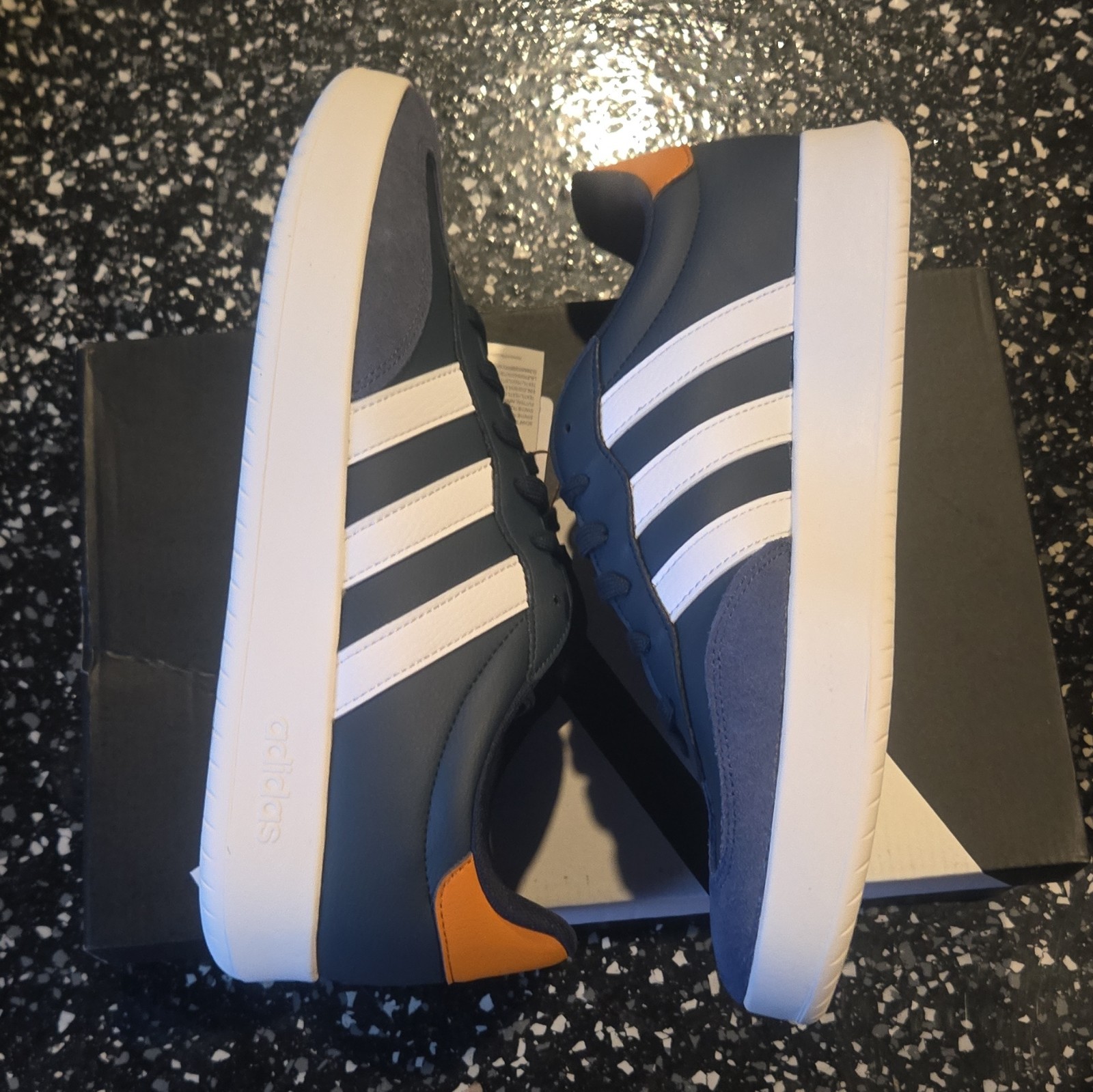 adidas Barreda Suede Lace-Up Sneakers Blue/White/Orange Men’s US 12 JI2310