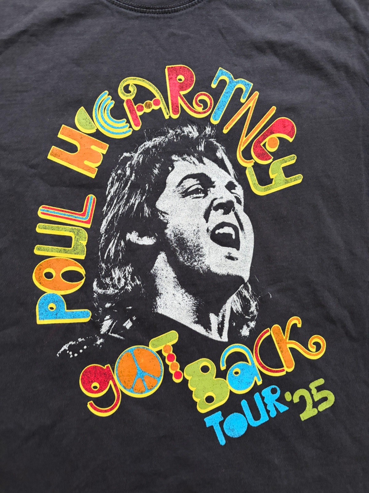 Paul McCartney Got Back Tour 2025 Merch Band Shirt City Stops Two Sided Medium