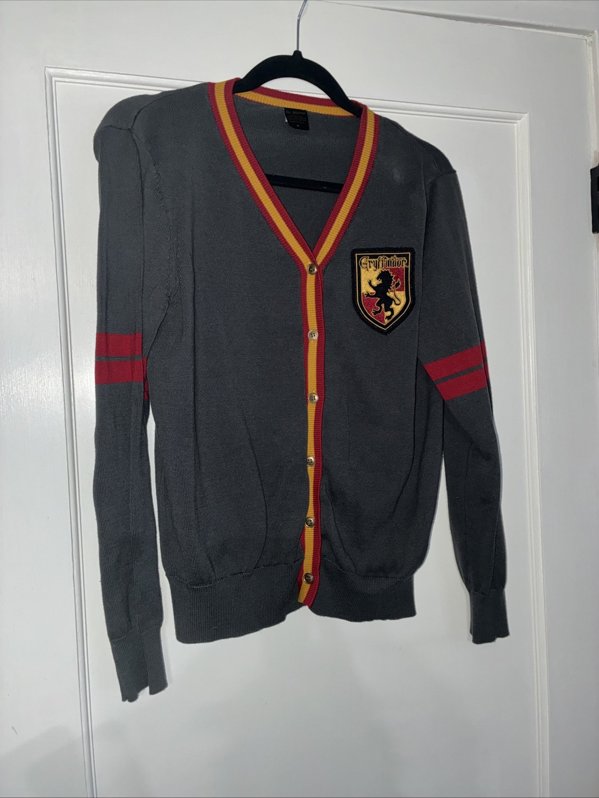 Harry Potter Womens Size M Cardigan Gryffindor Wizarding World Knit Sweater