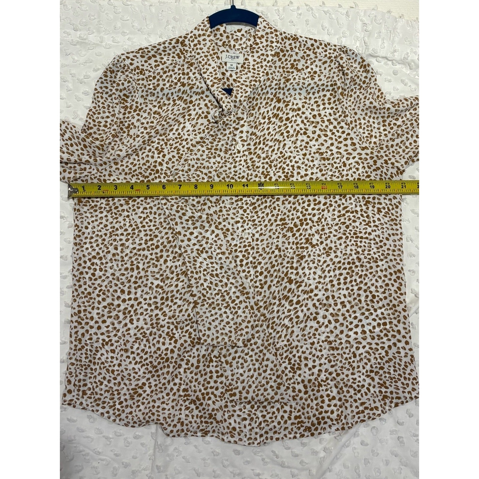 J.Crew Leopard Print Tie Neck Blouse Medium Bow Office Career Top