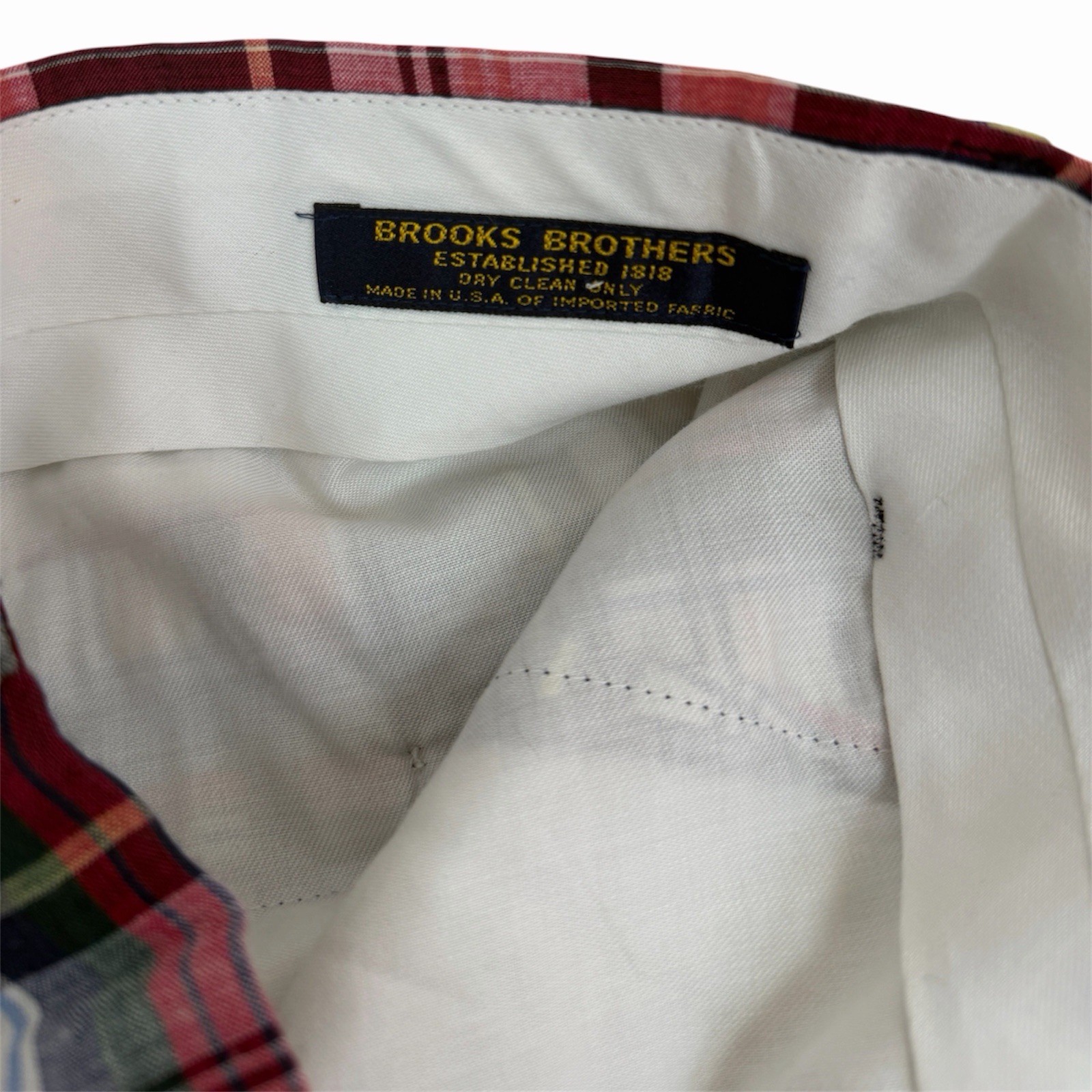 VTG Brooks Brothers Indian Madras Plaid Cotton Preppy Ivy Pants Men’s 34×27.5