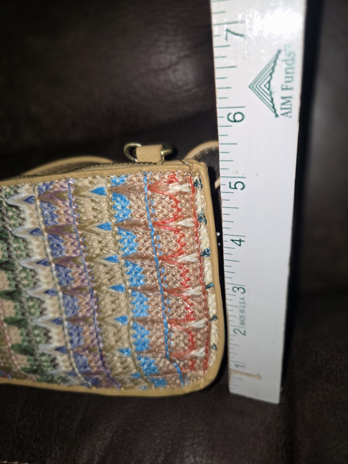 Joy Multicolor Woven Small Shoulder Bag with Zipper Closure and Strap Accent