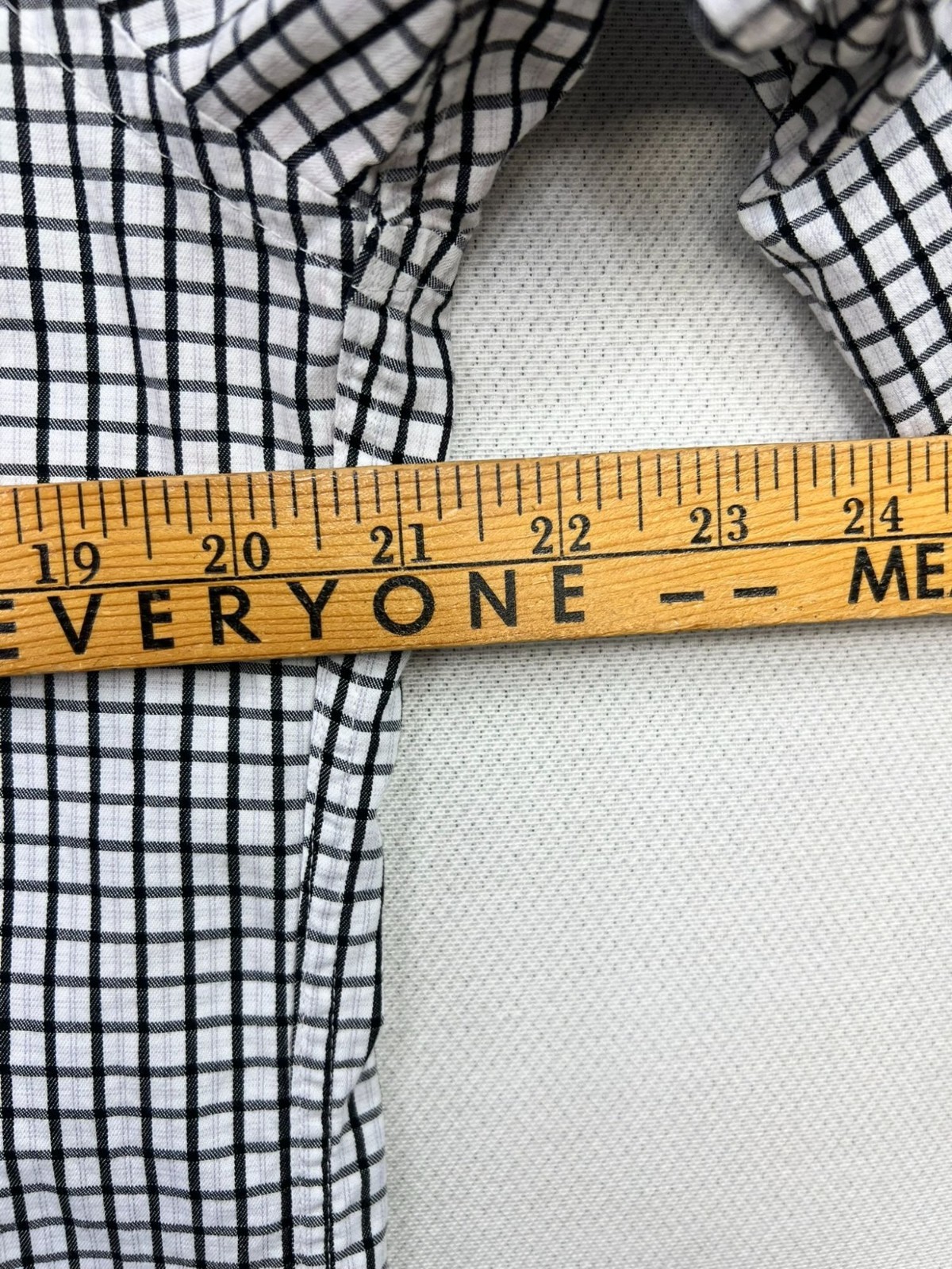 Michael Kors Mens Slim Fit Button-Up Shirt Long Sleeve M 15.5 White Black Check
