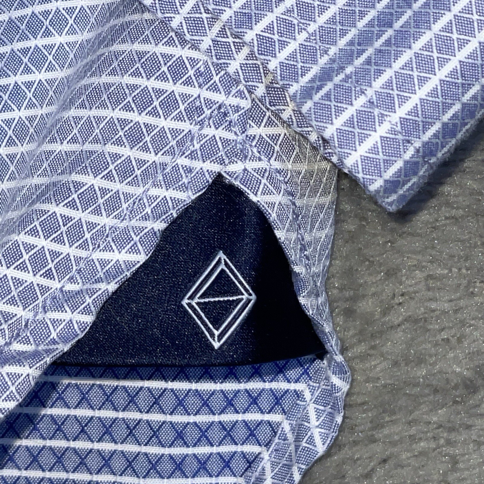 7Diamonds Shirt Mens XL Sky Blue Performance Stretch Dress Button Up Geometric