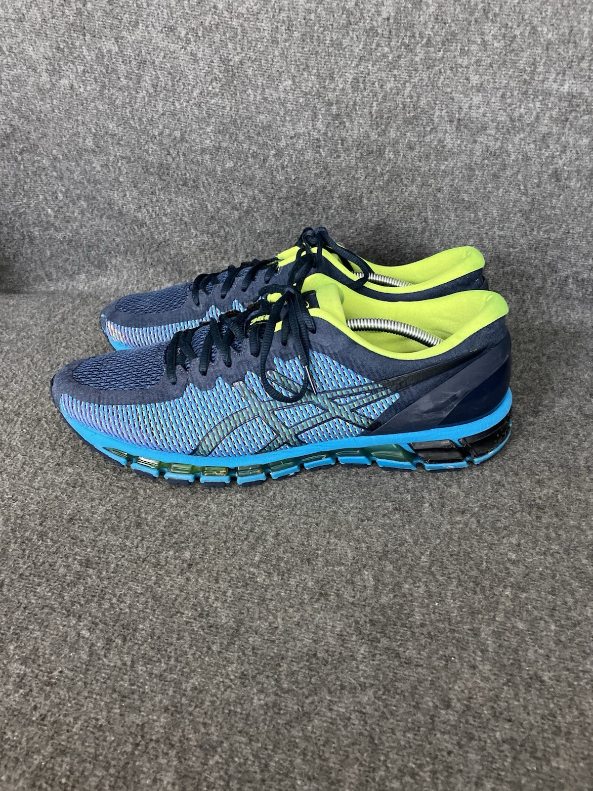 Asics Gel Quantum 360 Mens 13 Blue Yellow Running Shoes Sneakers 1021A134 ISSUES