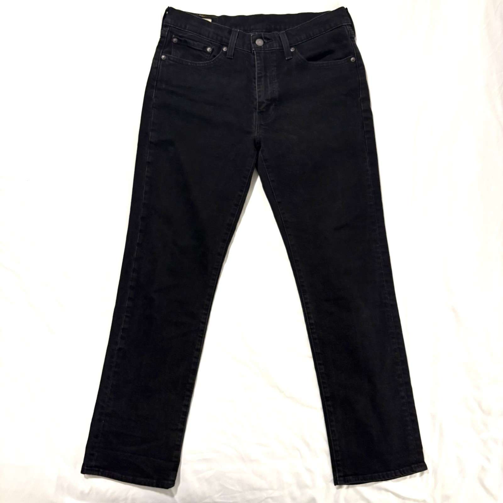Levis 514 Straight Fit Jeans Mens 32×30 Black Dark Wash Denim Pants Red Tab