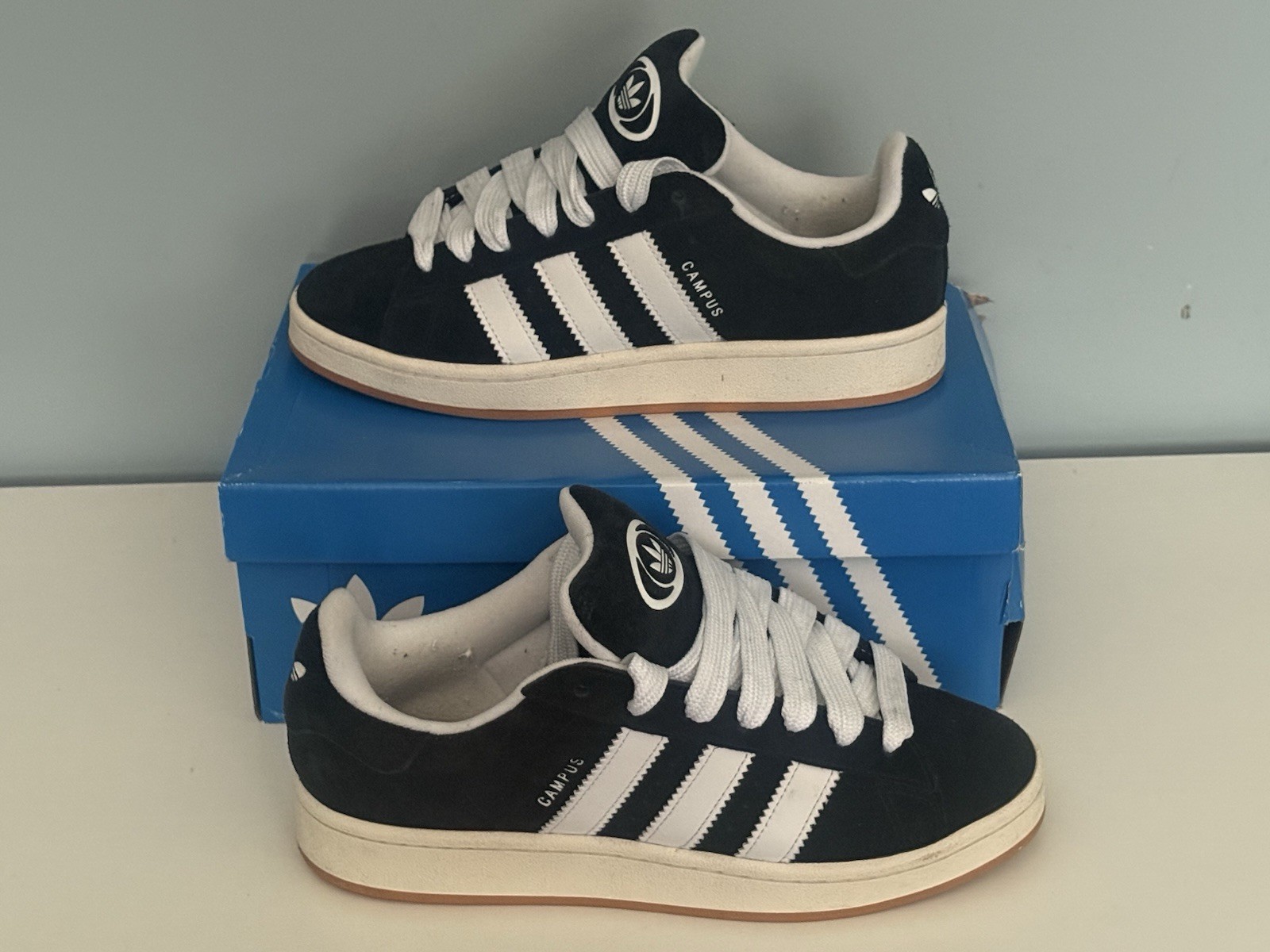 Mens Adidas Campus 00’s Black/White, Size 9.5, Used, comes with original box
