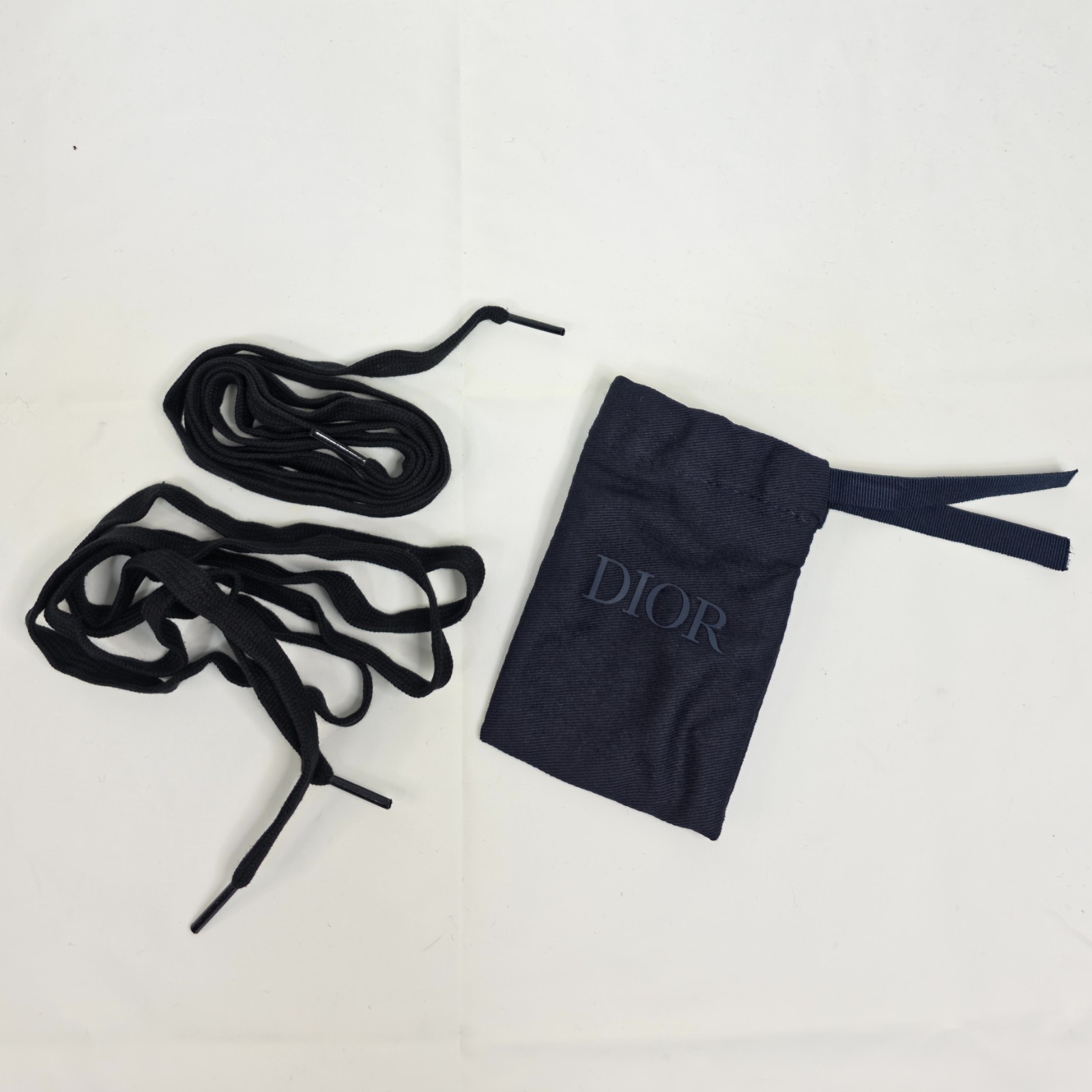 Dior Black Flat Shoelaces 58″ x 1cm Pair Wide Replacement Shoe Laces