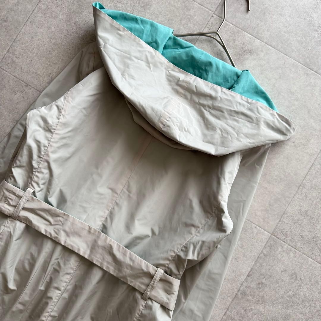 Max Mara Reversible Spring Coat, Polyester, Light Gray and Verdigris, Size XS