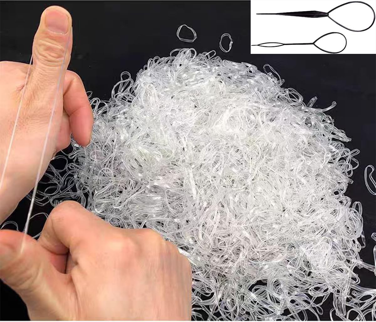 Elastic Hair Rubber Bands, 2000 PCS Soft Ponytail Elastics Holders Small Hair