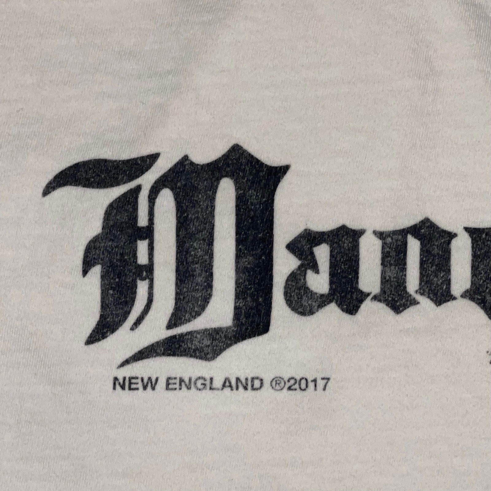 Manresa New England Fine Soft Goods Graphic T-Shirt Mens Large White Streetwear