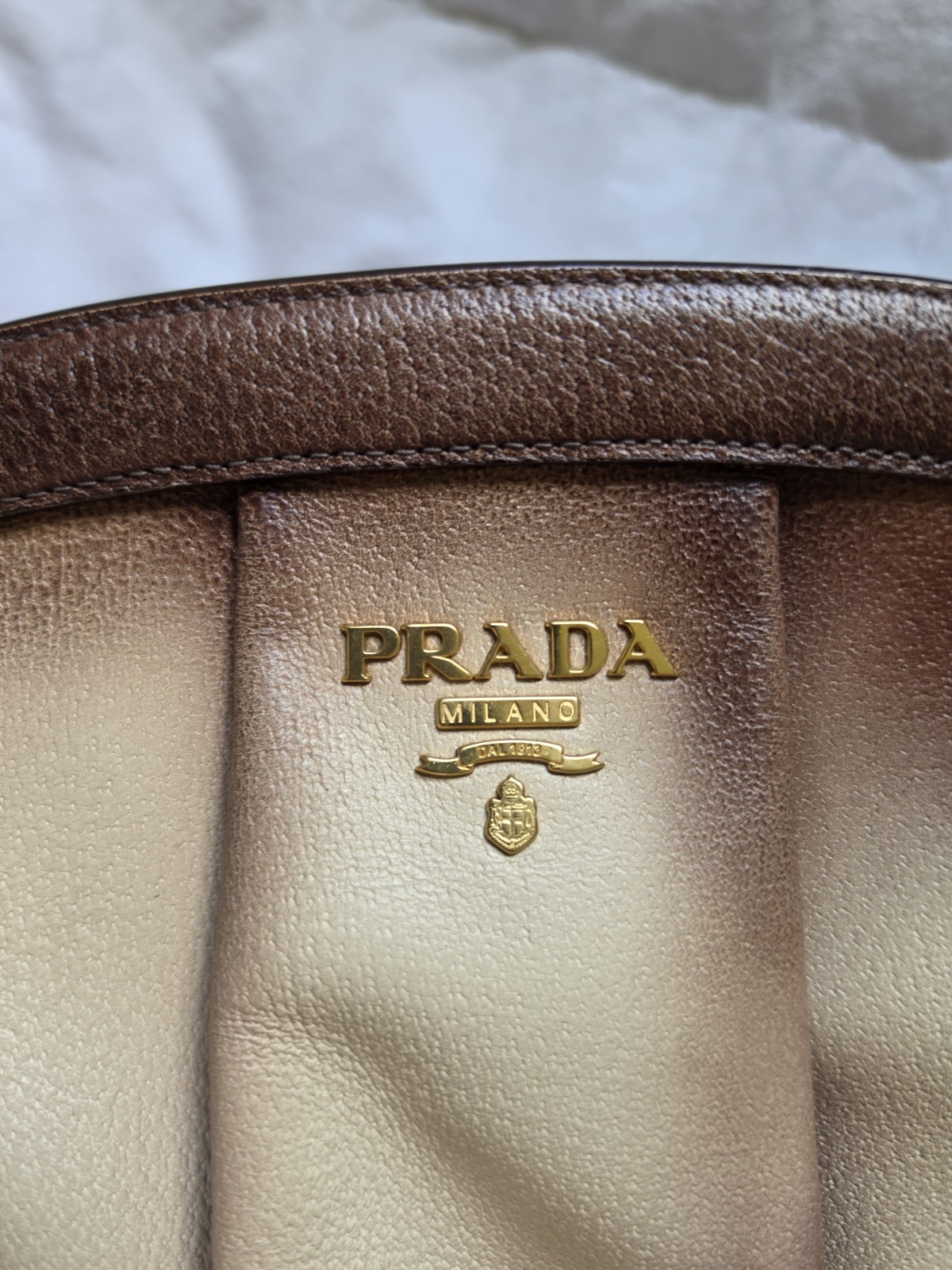 Prada Cinghiale Medium Pleated Frame Satchel Bag
