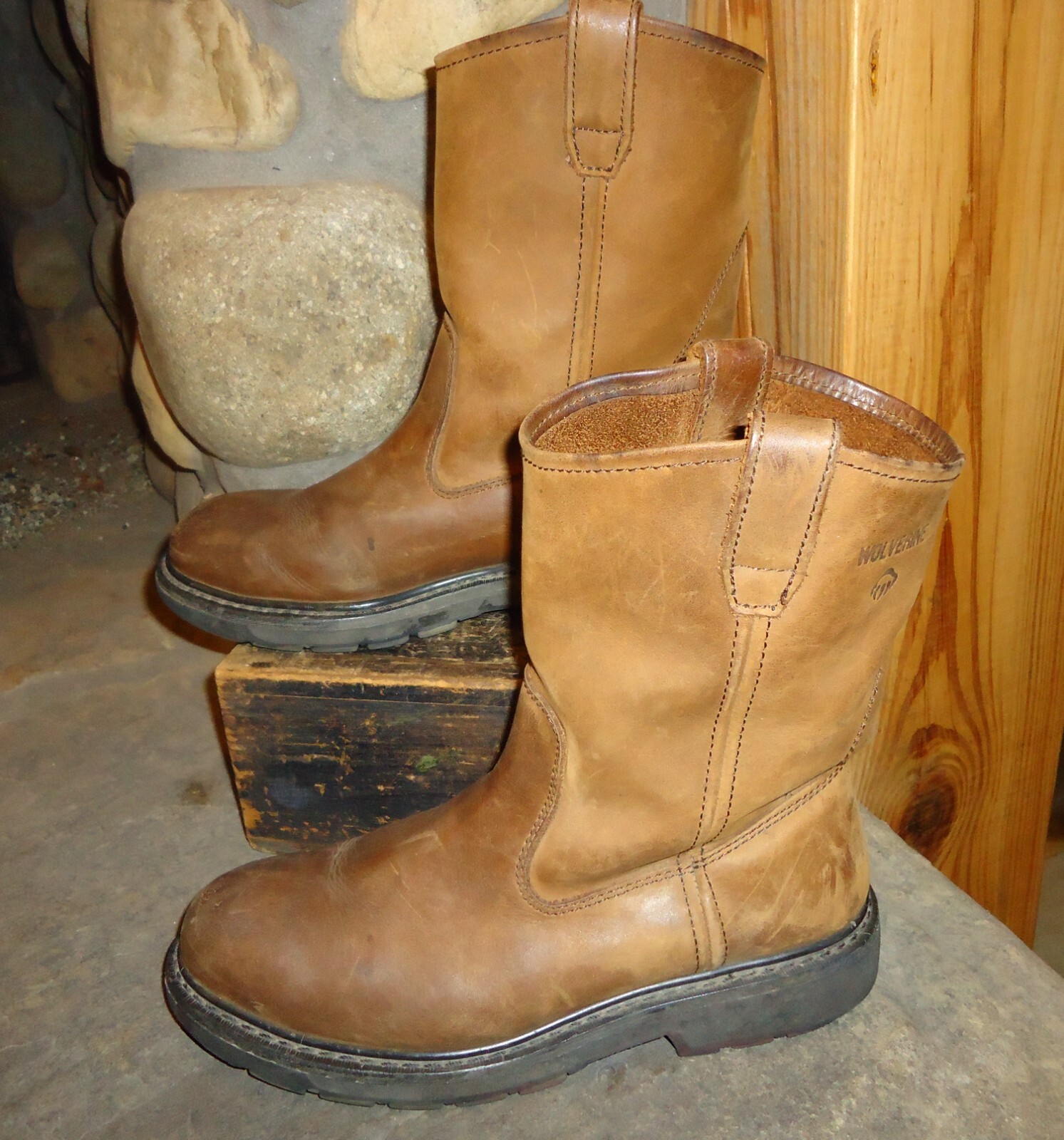 Men’s Chestnut Brown Wolverine Leather Wellington Boots #W04727 Sz. 11.5 EUC