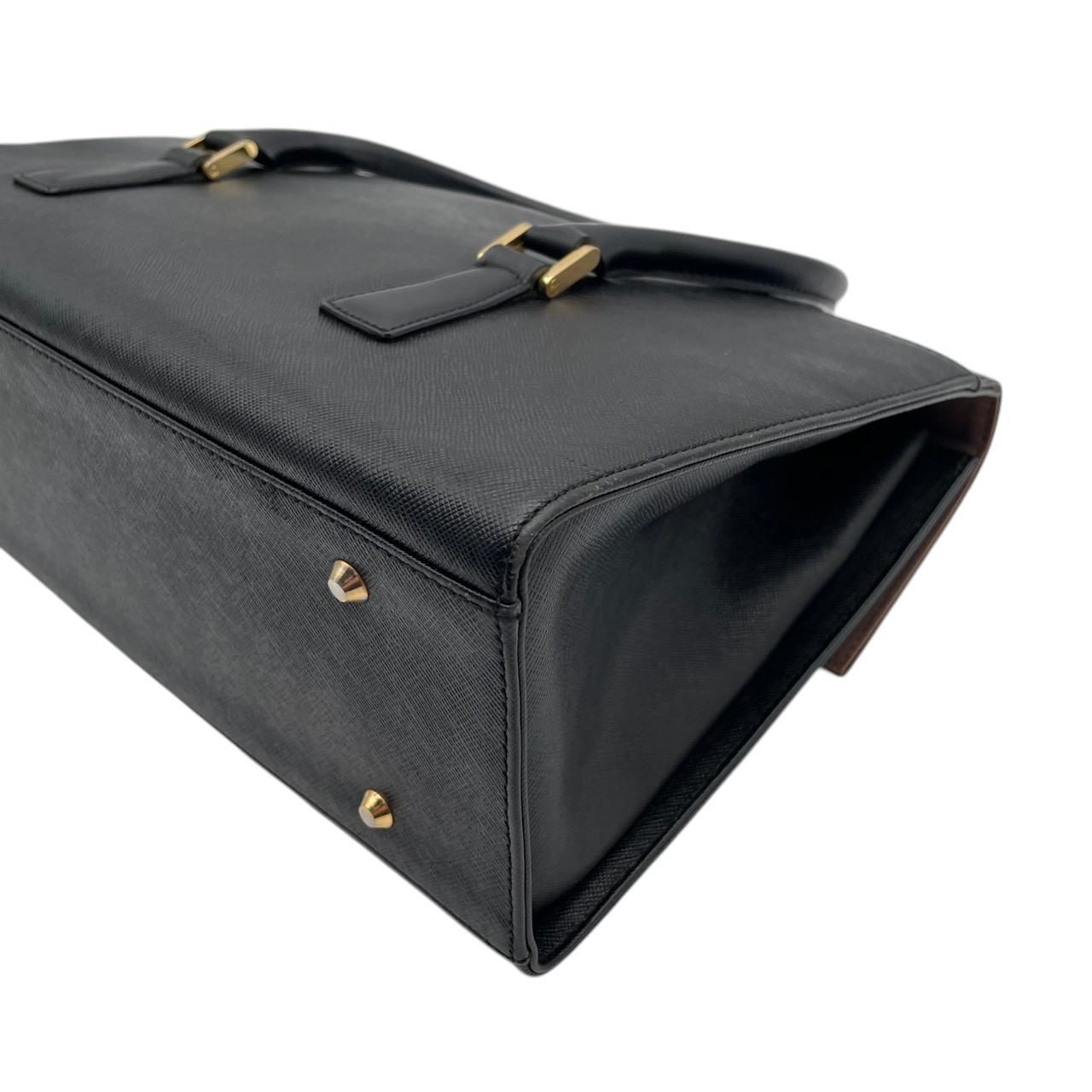 Authentic BURBERRY Saffiano Leather Flap Handbag Black Nova Check Vintage