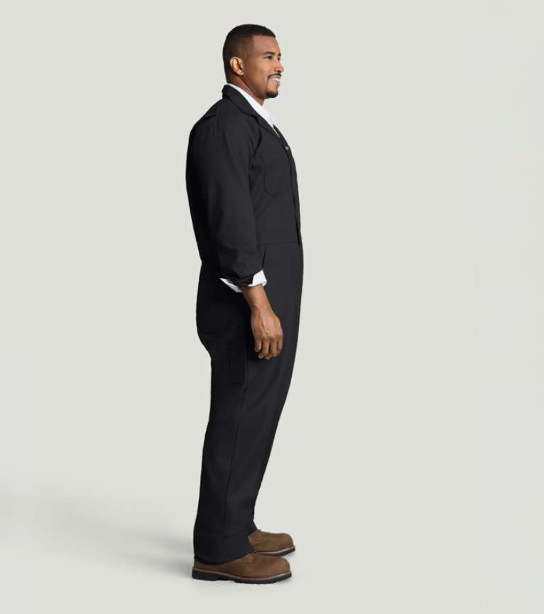 Men’s Black Industrial Work Coveralls – Long Sleeve Utility Mechanic Jumpsuit