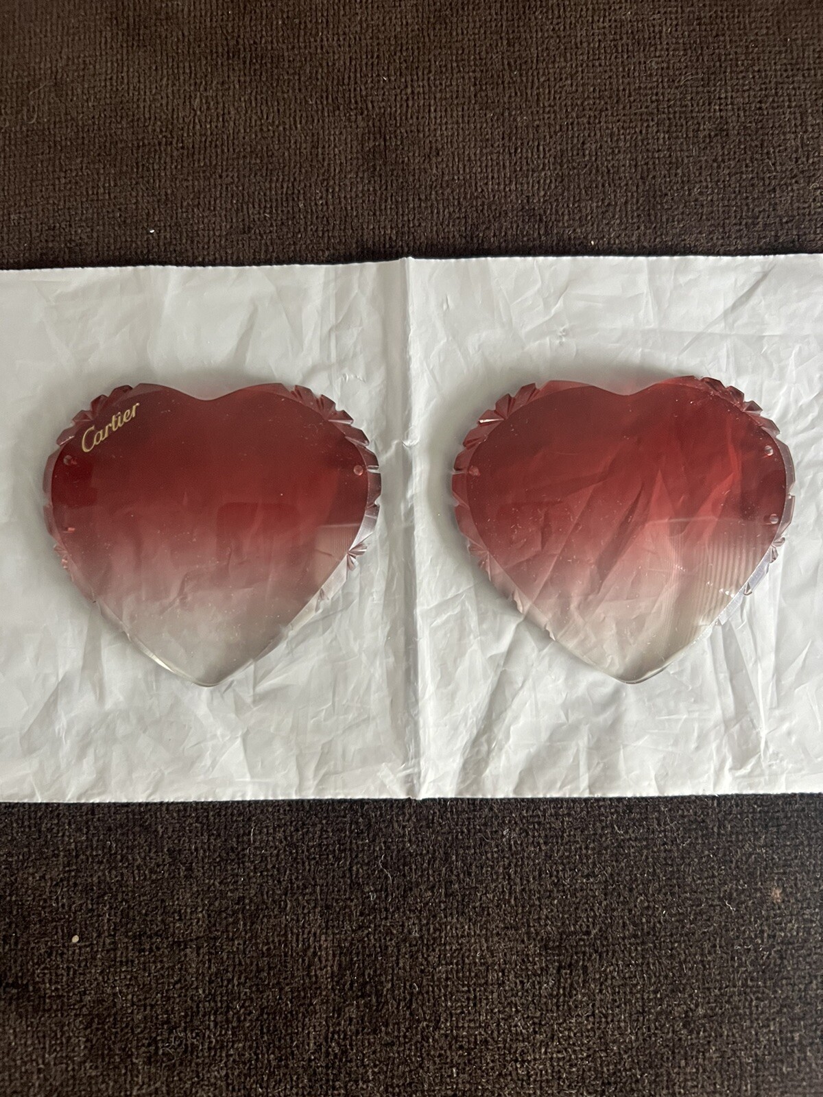 Cherry Red Custom Diamond Cut Cartier Big c Heart Shape Style