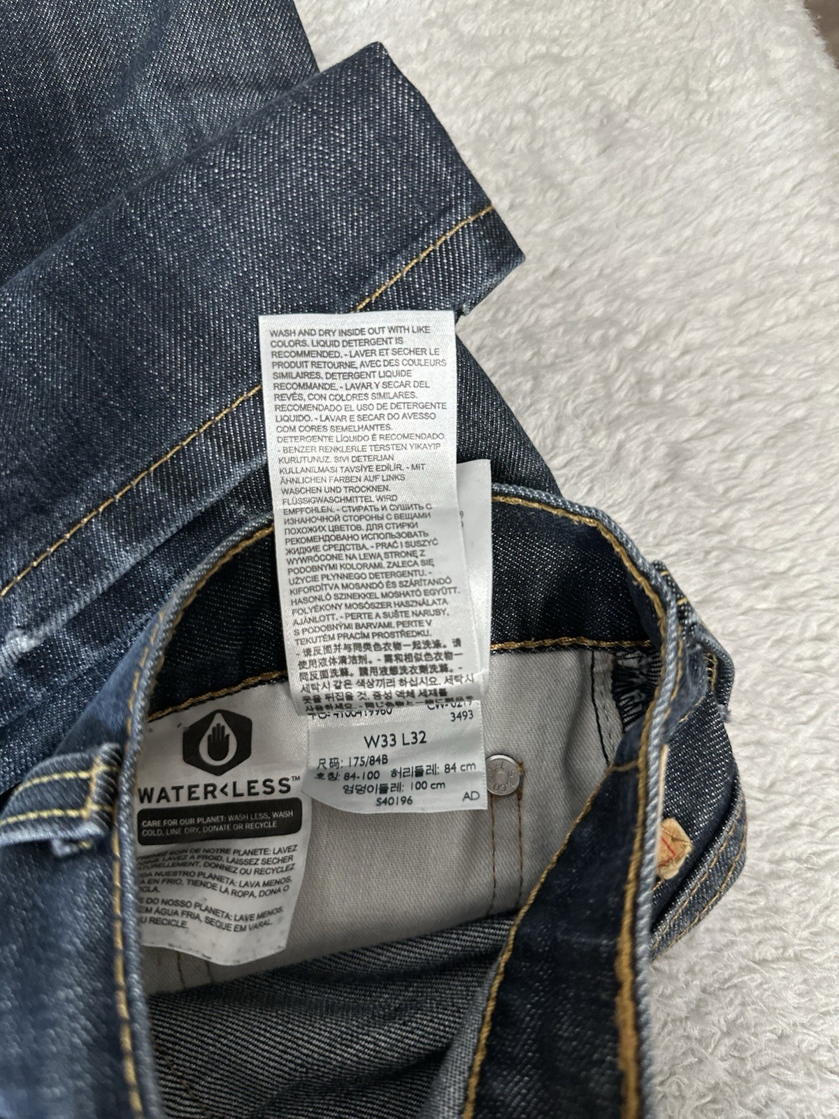 Levi’s 513 Mens Slim Straight 33×32 Blue Pants Denim Jeans Stretch