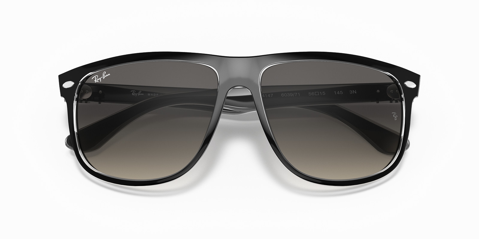 Ray-Ban Boyfriend Black Transparent/Grey Gradient 60 mm Sunglasses RB4147 603971