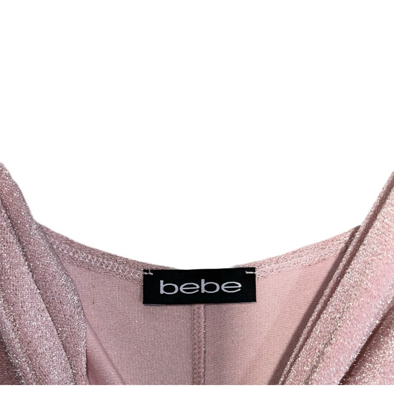 NEW Bebe Mini Dress Women Sz M Pink Sparkling Adjustable Spaghetti Strap Holiday