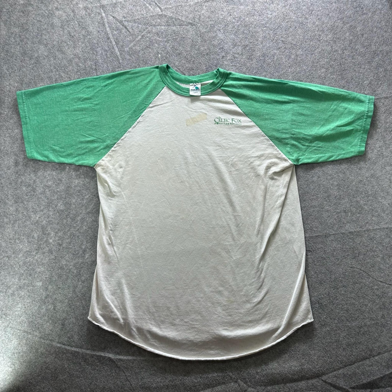 Vintage Augusta Sportswear Shirt Mens XL White Celtic Fox Logo Tee Raglan