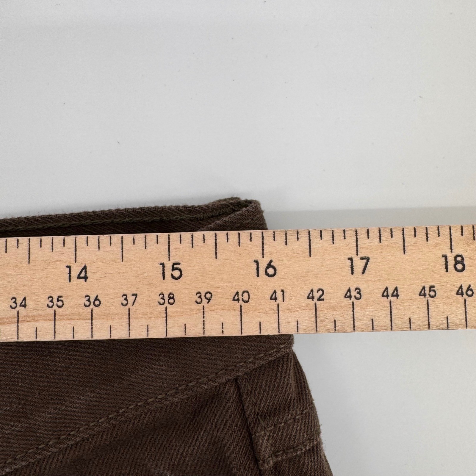 Gustin Slim Fit Pants Mens 35 Brown Cotton Twill Made in USA Button Fly Heritage