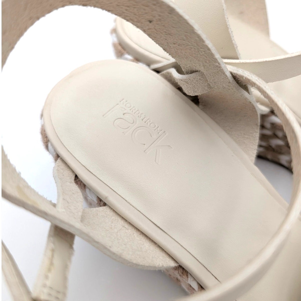 Nordstrom Rack Renata Espadrille Wedge Sandals Women’s Cream Size US8M EU38