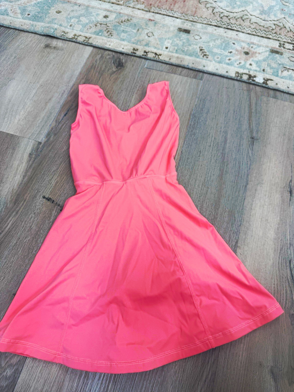 Belle Cher Pink V-Neck Sleeveless A-Line Short Dress Bow Back Stretch Juniors 9