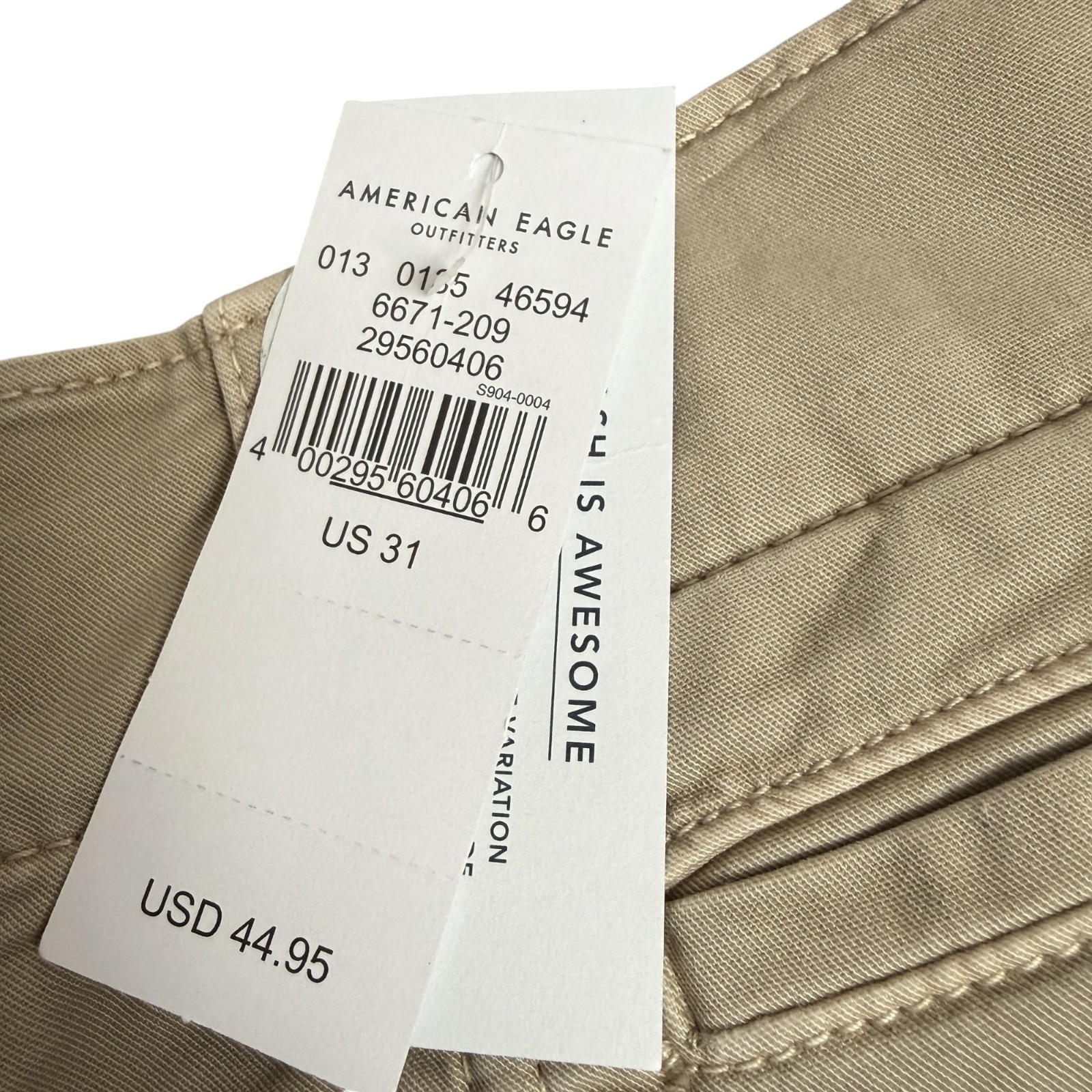 American Eagle Mens Shorts Next Level Flex Bermuda Khaki Tan Size 31 NWT