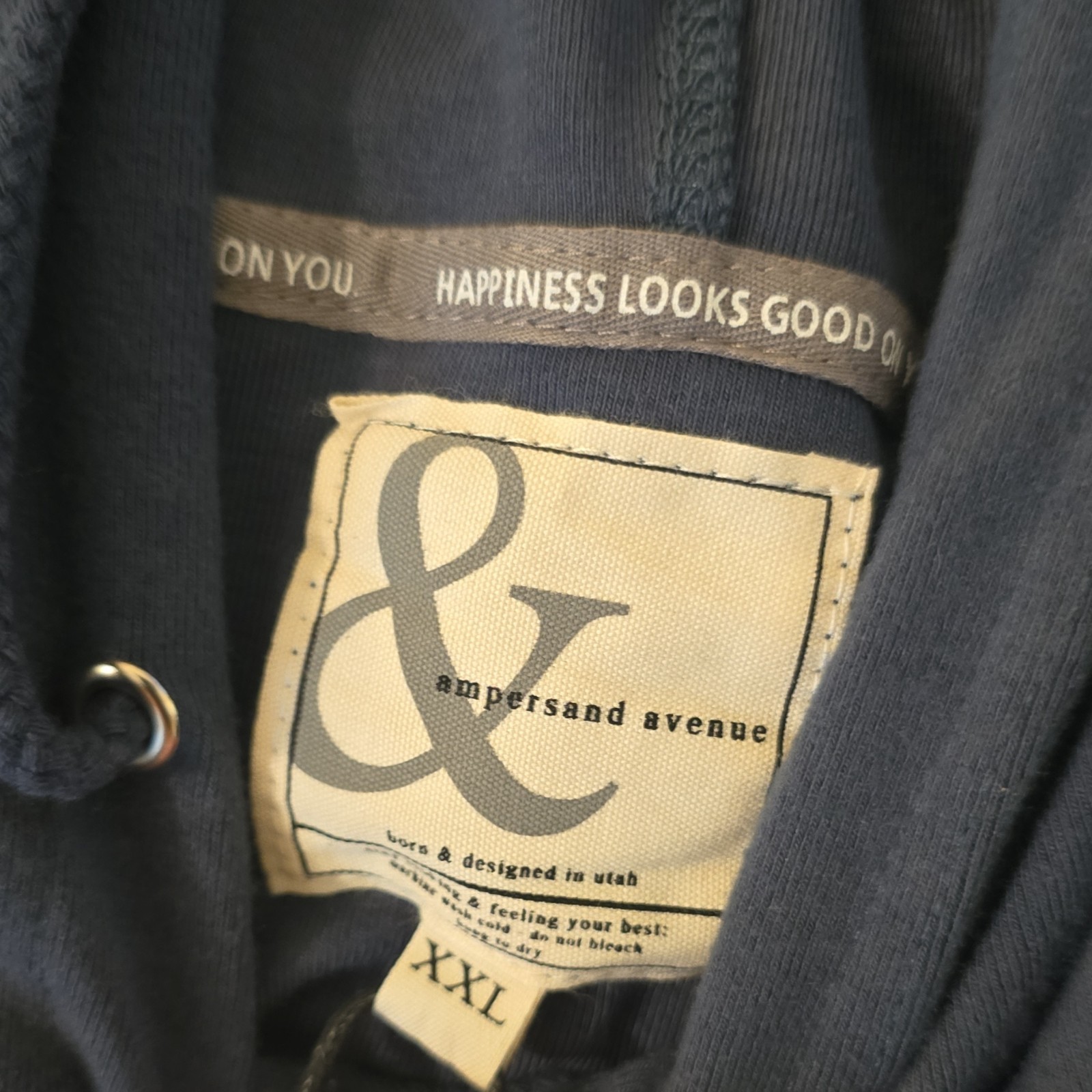 Ampersand Avenue womens teal Solid Pullover Hoodie Drawstring Hood 2XL