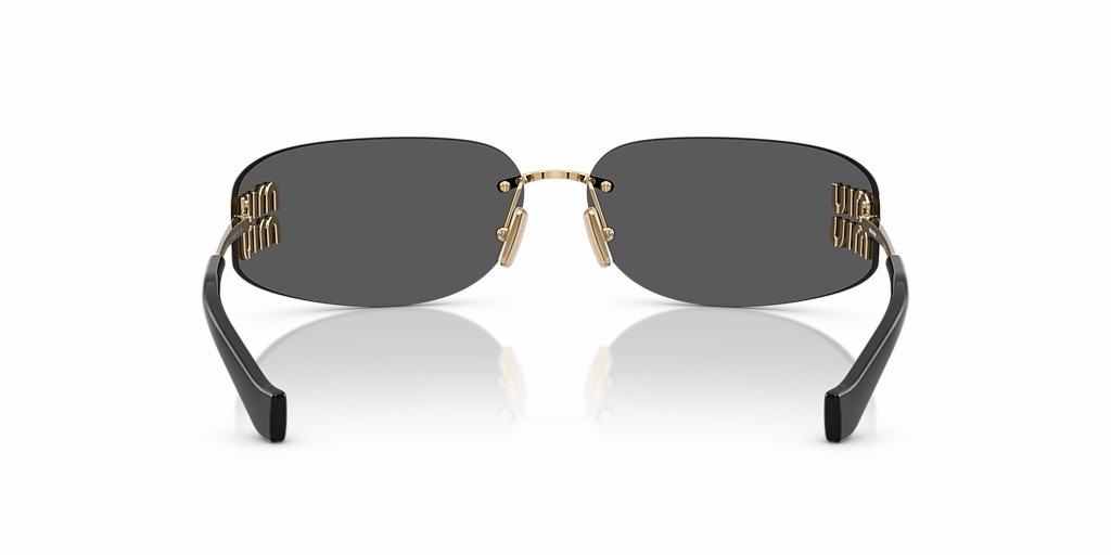 MIU MIU MU A51S 5AK5SO Gold Dark Grey Lens Women Wrap Sunglasses AUTHENTIC