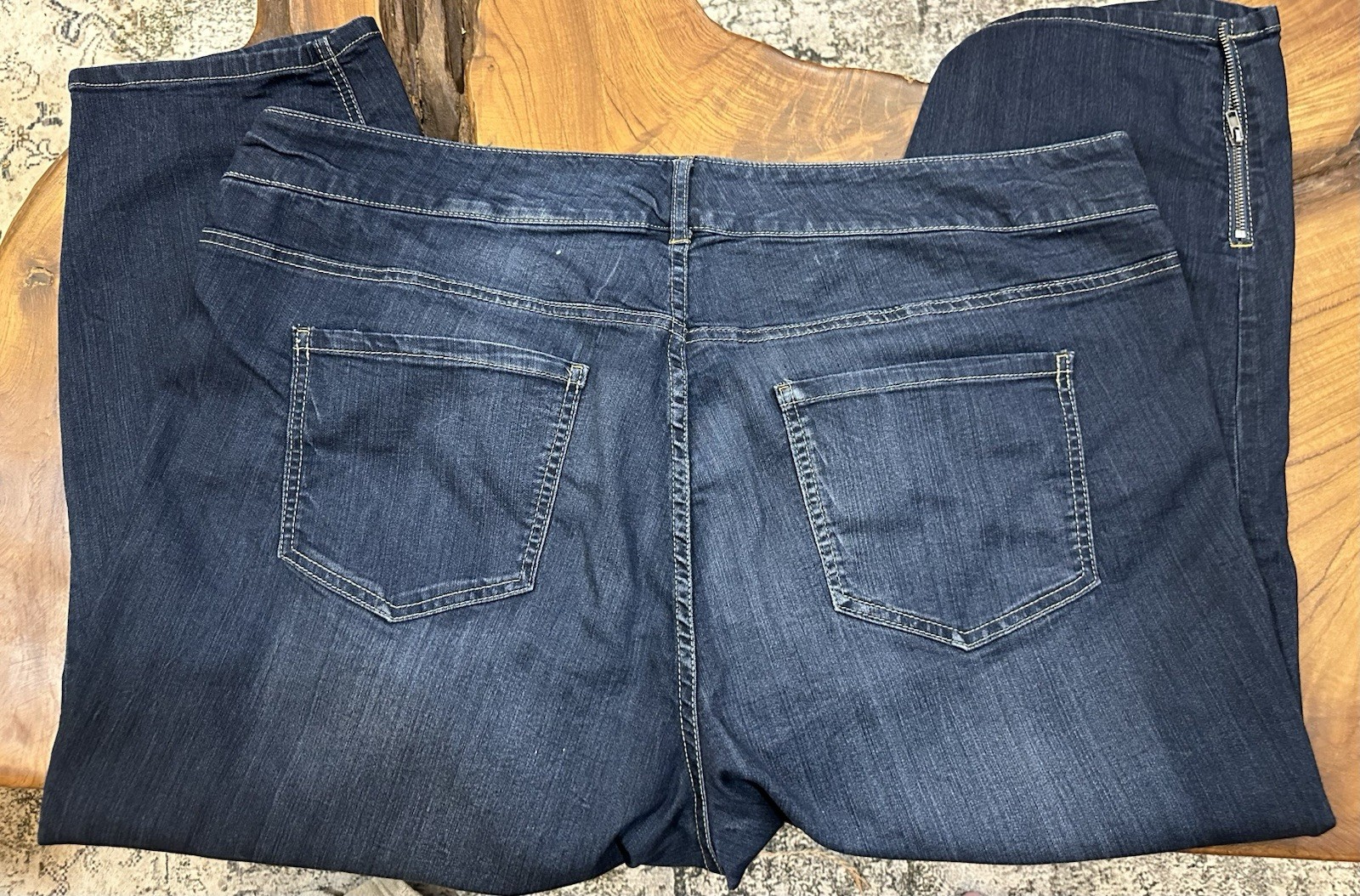 Torrid Denim Women’s Plus Size 26 Dark Blue Jeans 26” Inseam Zipper Ankles Taper