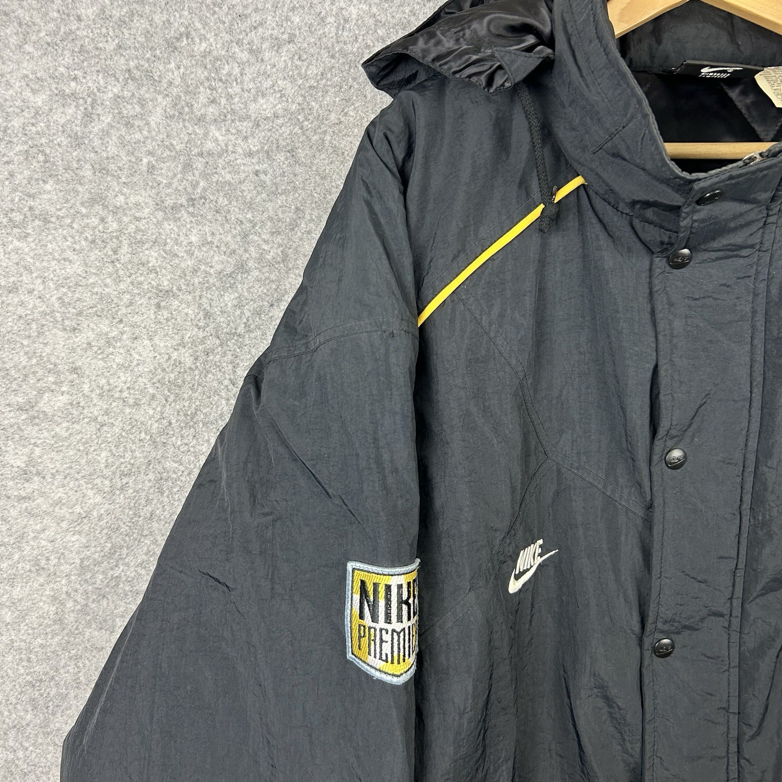 Nike Premier Jacket Mens XL Black Vintage Retro y2k Full Zip Coat 100% Nylon