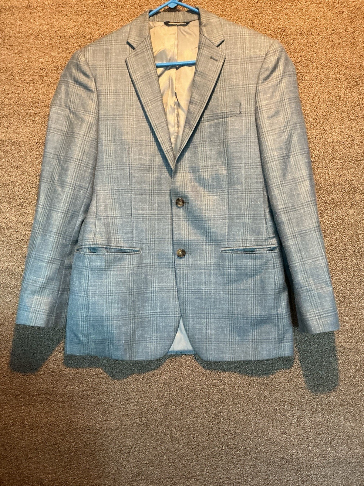 Ralph Ralph Lauren Wool Silk Linen Gray Plaid Sport Coat Jacket 38R Dillards