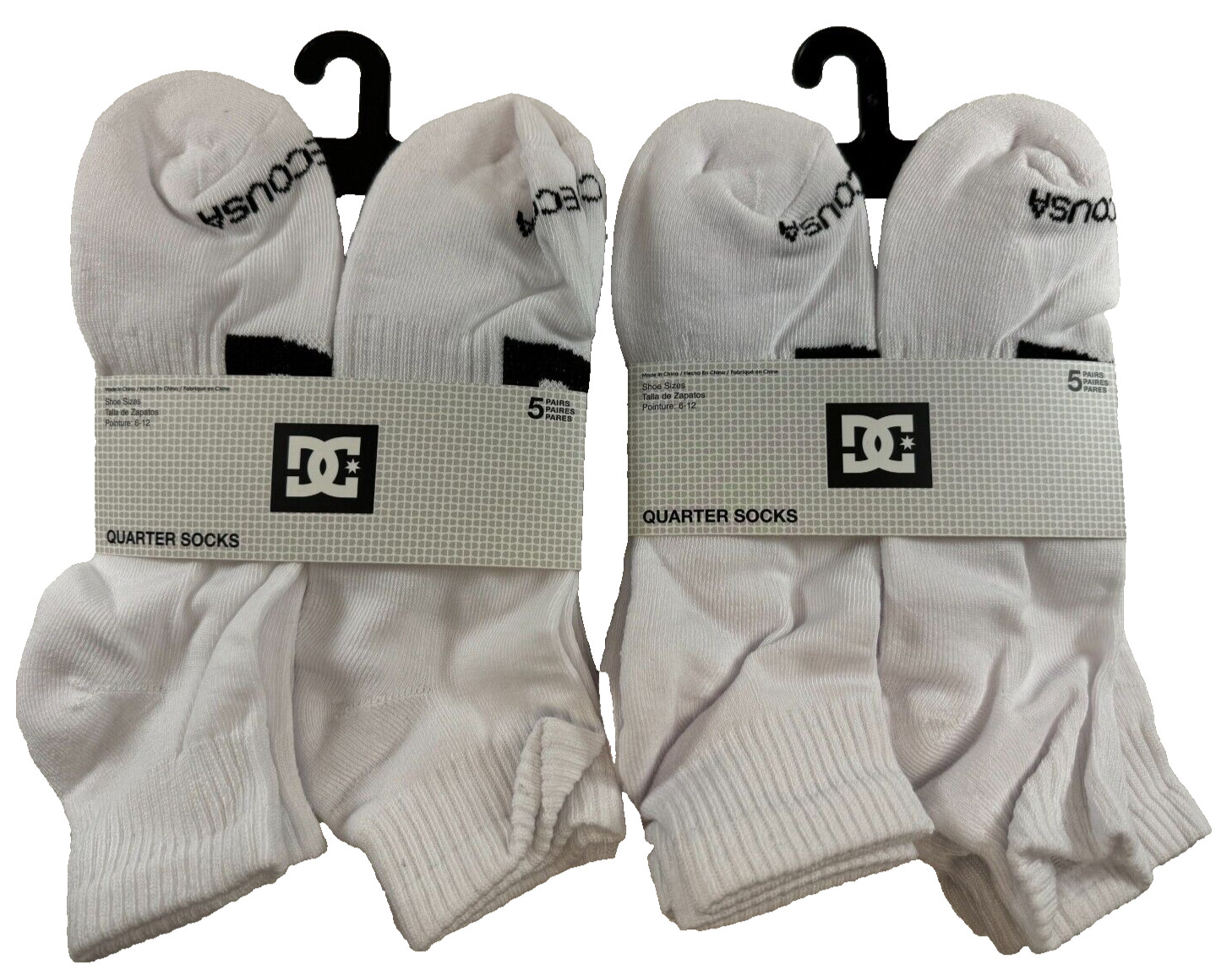 DC Shoes Skate Co. Quarter Cut Socks 10 Pairs included – Shoe Size 6-12