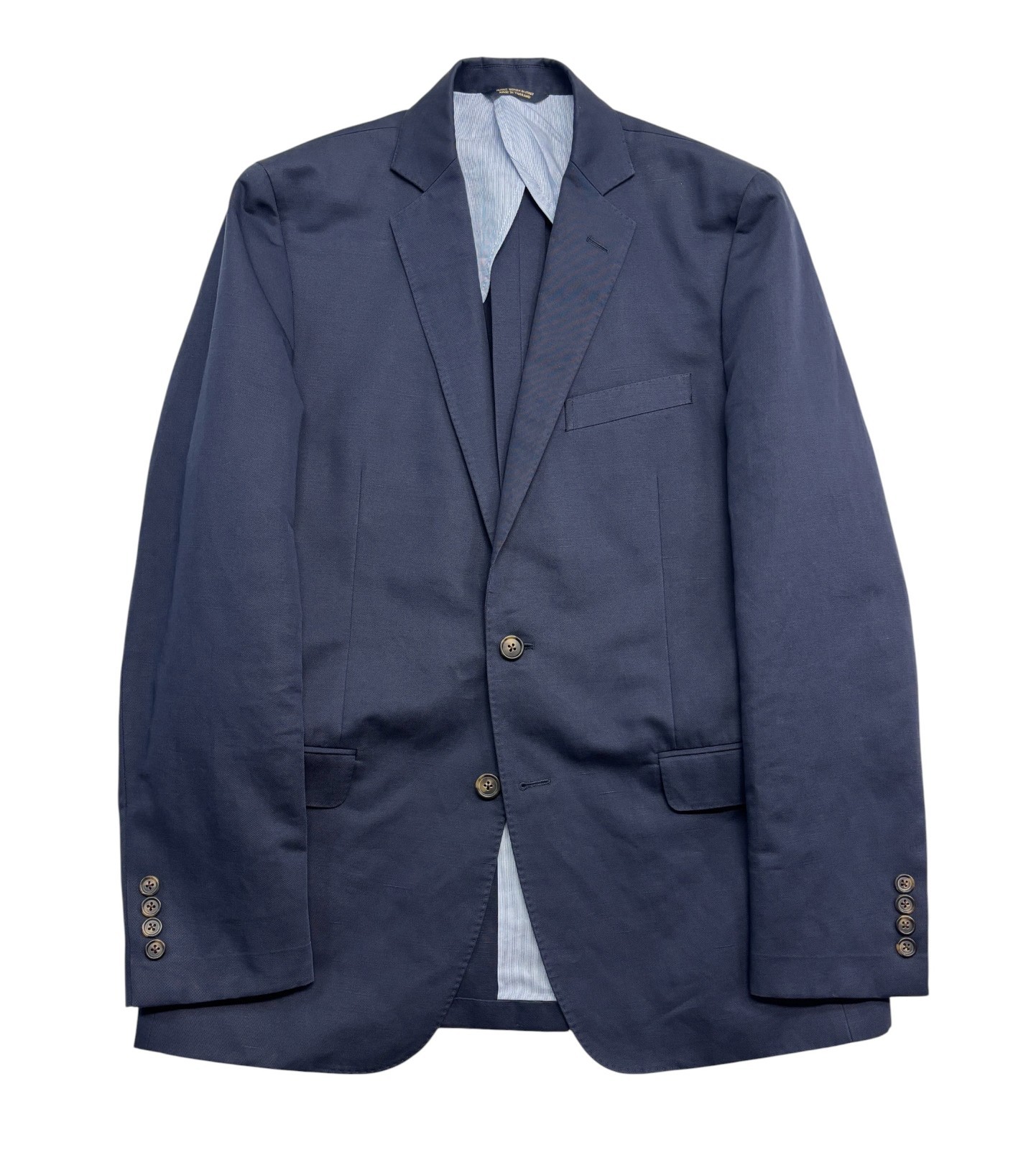 Brooks Brothers 40R Fitzgerald Navy Blue Cotton Linen Blazer Jacket Sport Coat