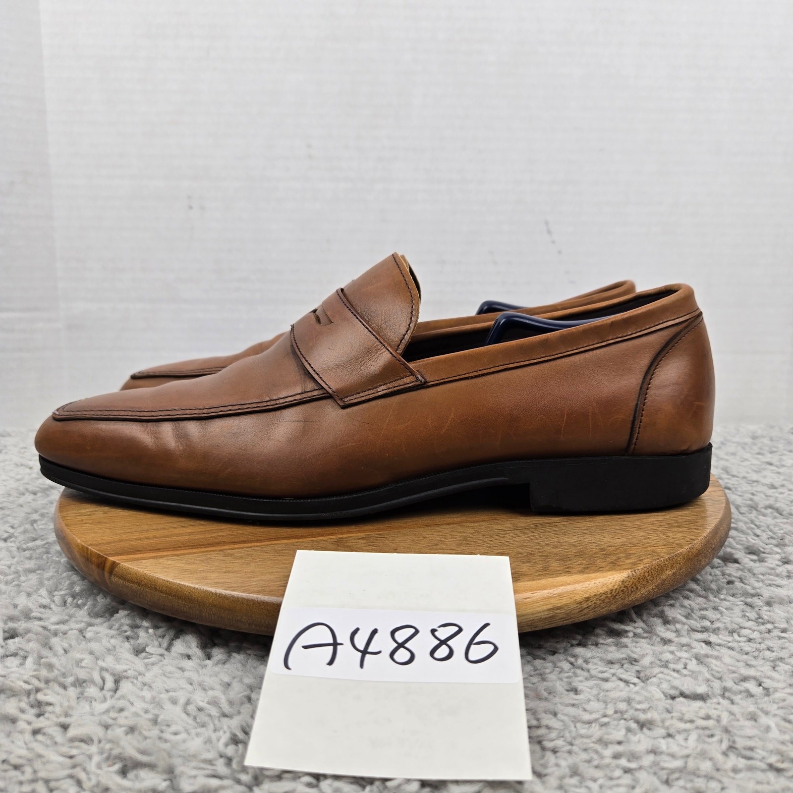 Allen Edmonds Mens 12EEE Wide Georgetown Brown Leather Casual Daily Penny Loafer