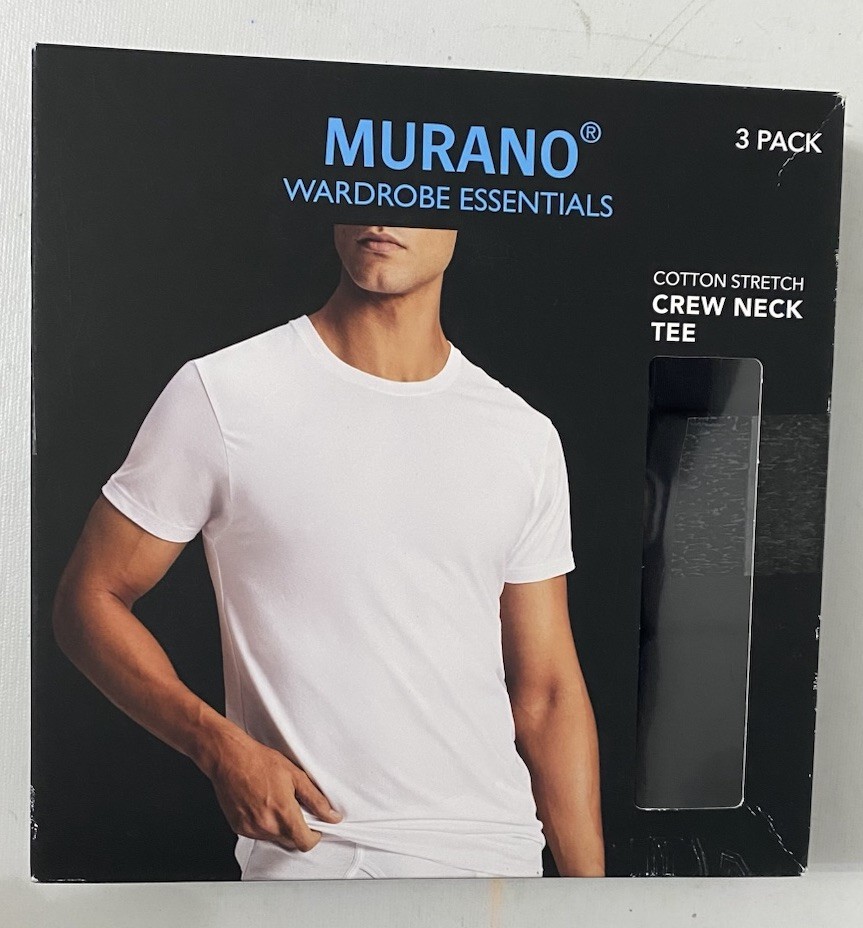 Murano Wardrobe Essentials Solid Crew Neck Undershirt 3-Packs light weight NIB