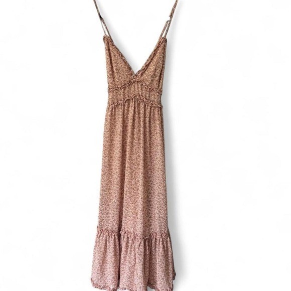 She and Sky Floral Pink Maxi Dress SZ S