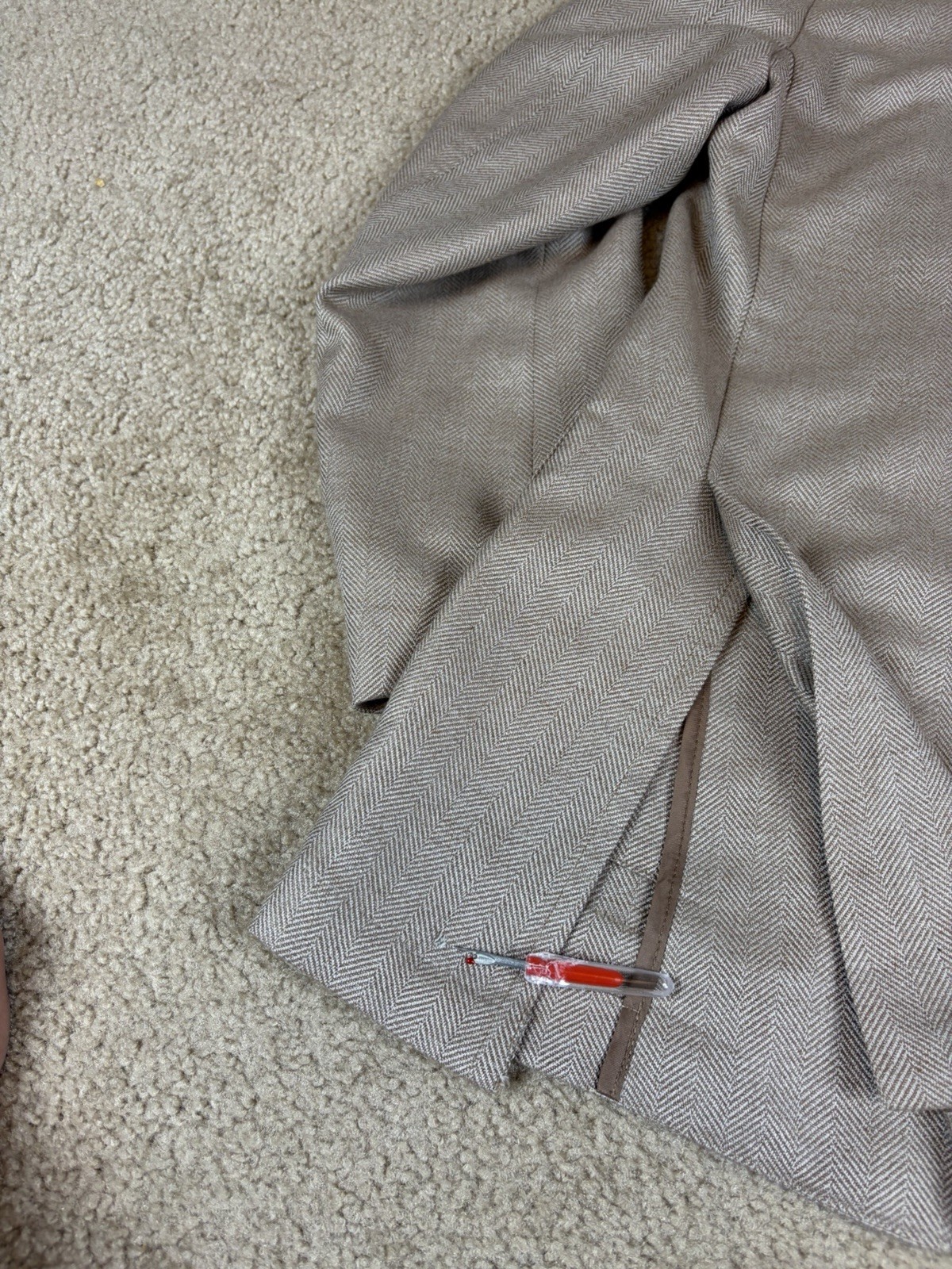 PETER MILLAR CROWN CRAFTED CASHMERE SILK HERRINGBONE PATCH POCKET BLAZER SZ 40R