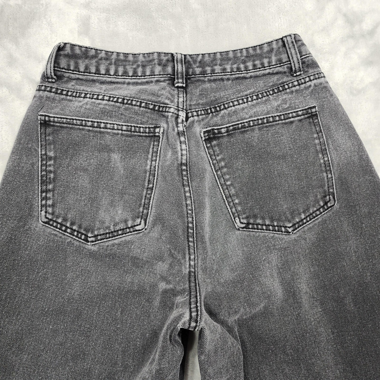 PrettyLittleThing Jeans Womens 6 Gray Denim Boyfriend Tapered Relaxed Distressed