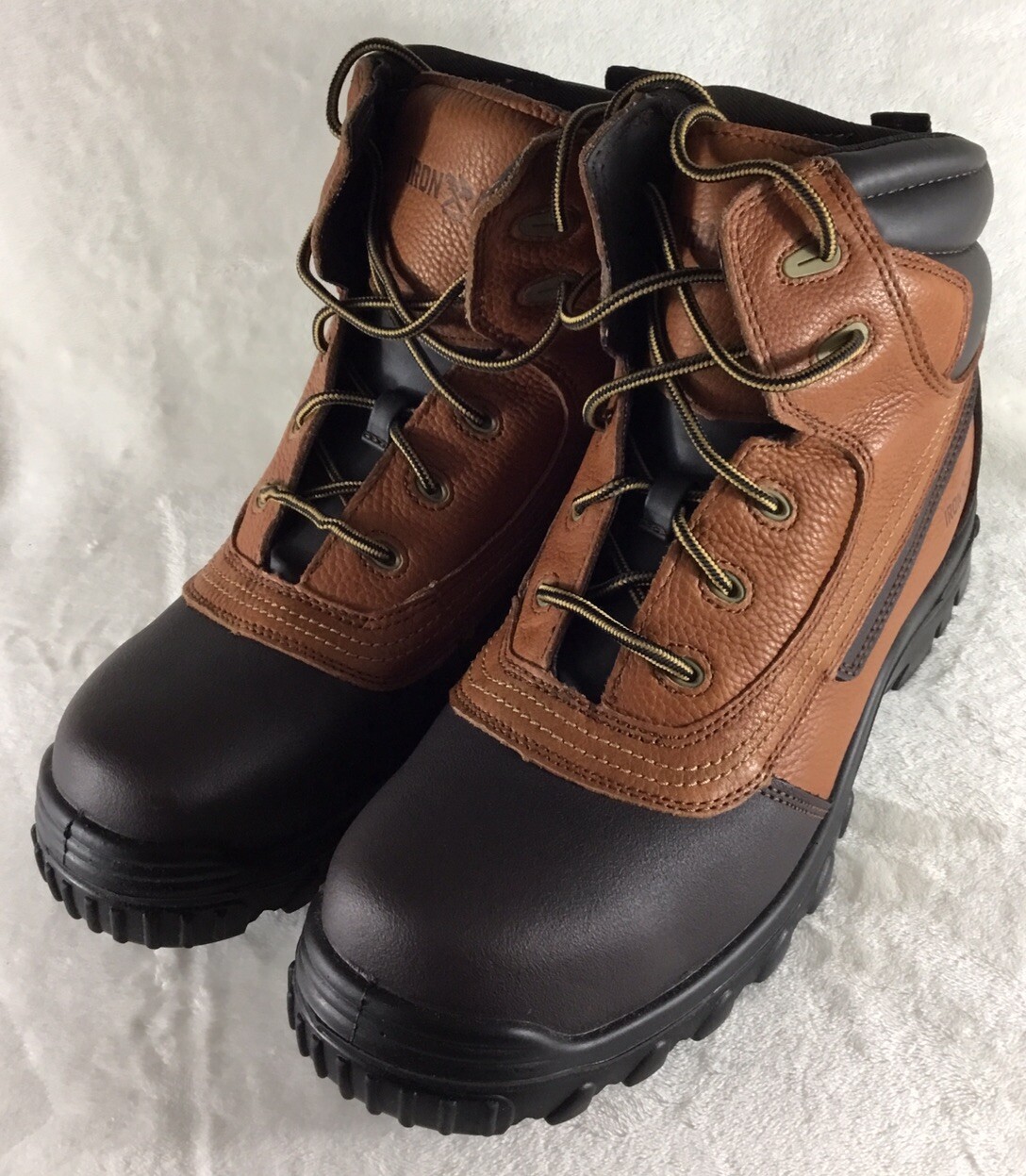 Iron Age Work Boots Men’s 13M Brown Leather Waterproof Steel Toe ESD Boot IA5501