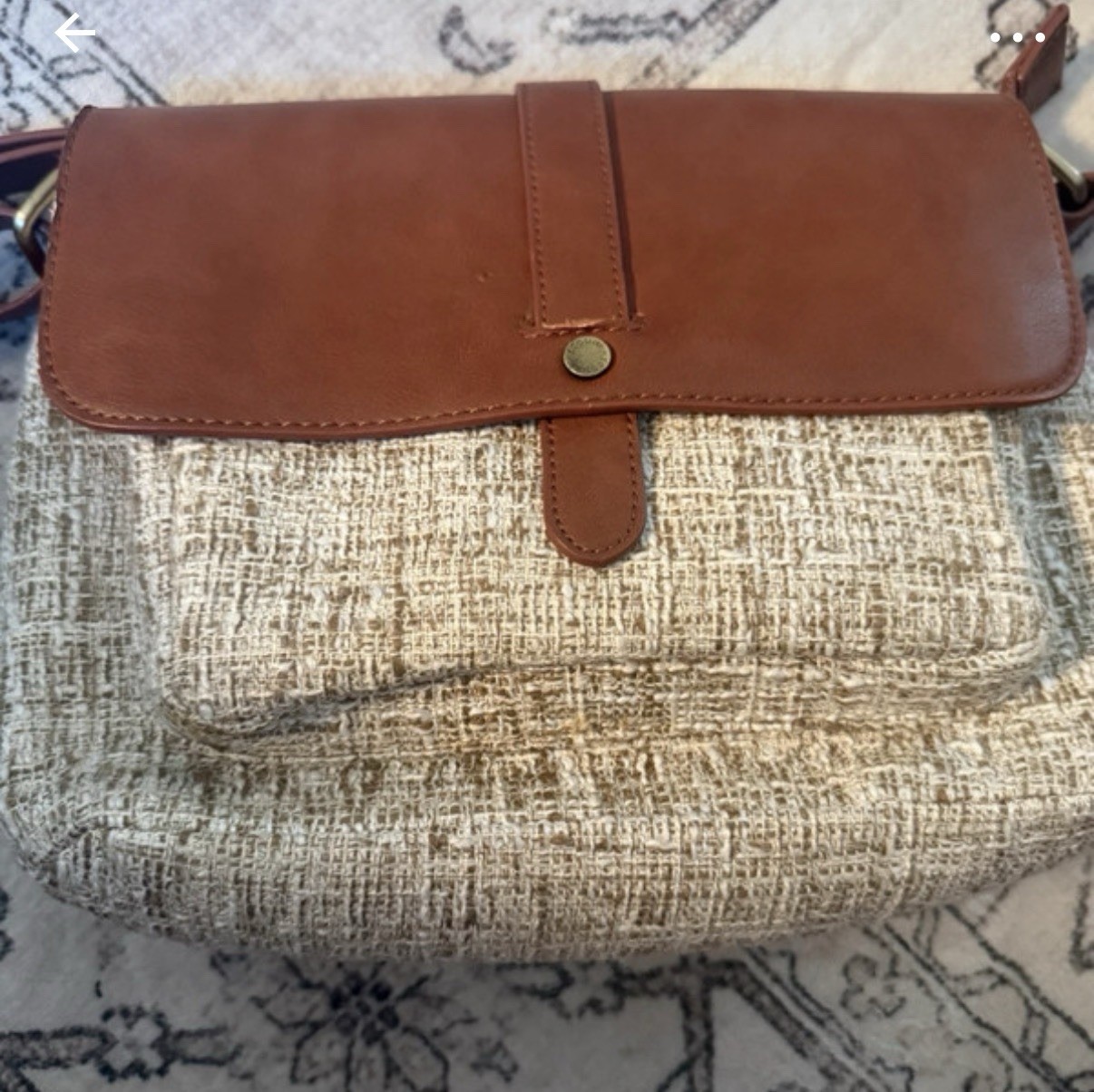Ecosusi Women’s Shoulder Bag, tweed and Vegan Leather